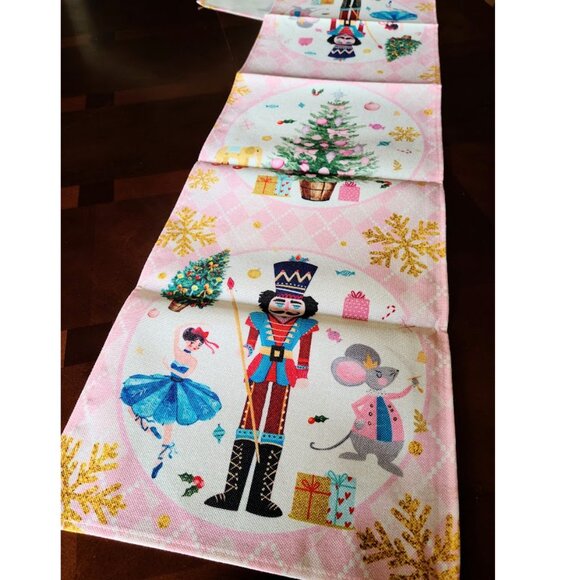 Nutcracker Table Runner Christmas Decor Holiday Decoration Decorative Cloth 72" - Picture 2 of 15